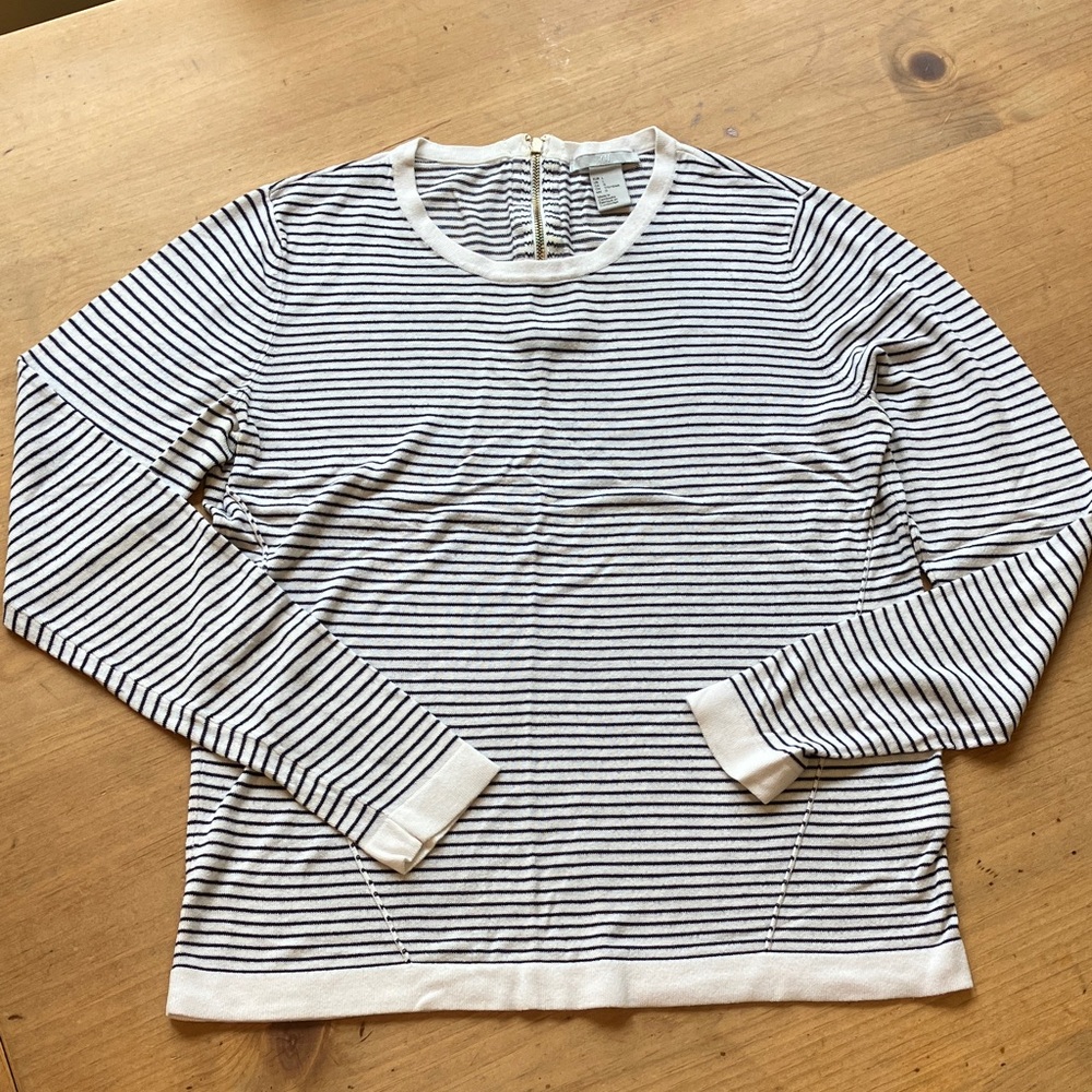 H&M Black and White Striped Top